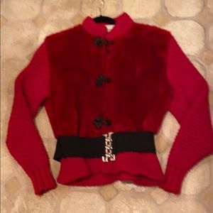 Unique deep red jacket /top